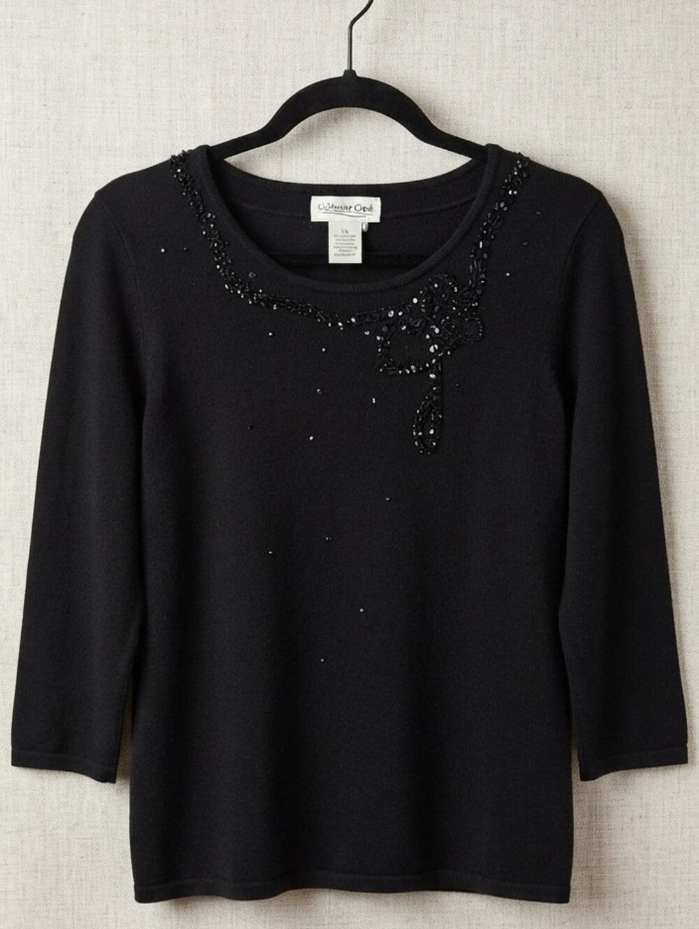 Coldwater Creek Black Acrylic Sweater
